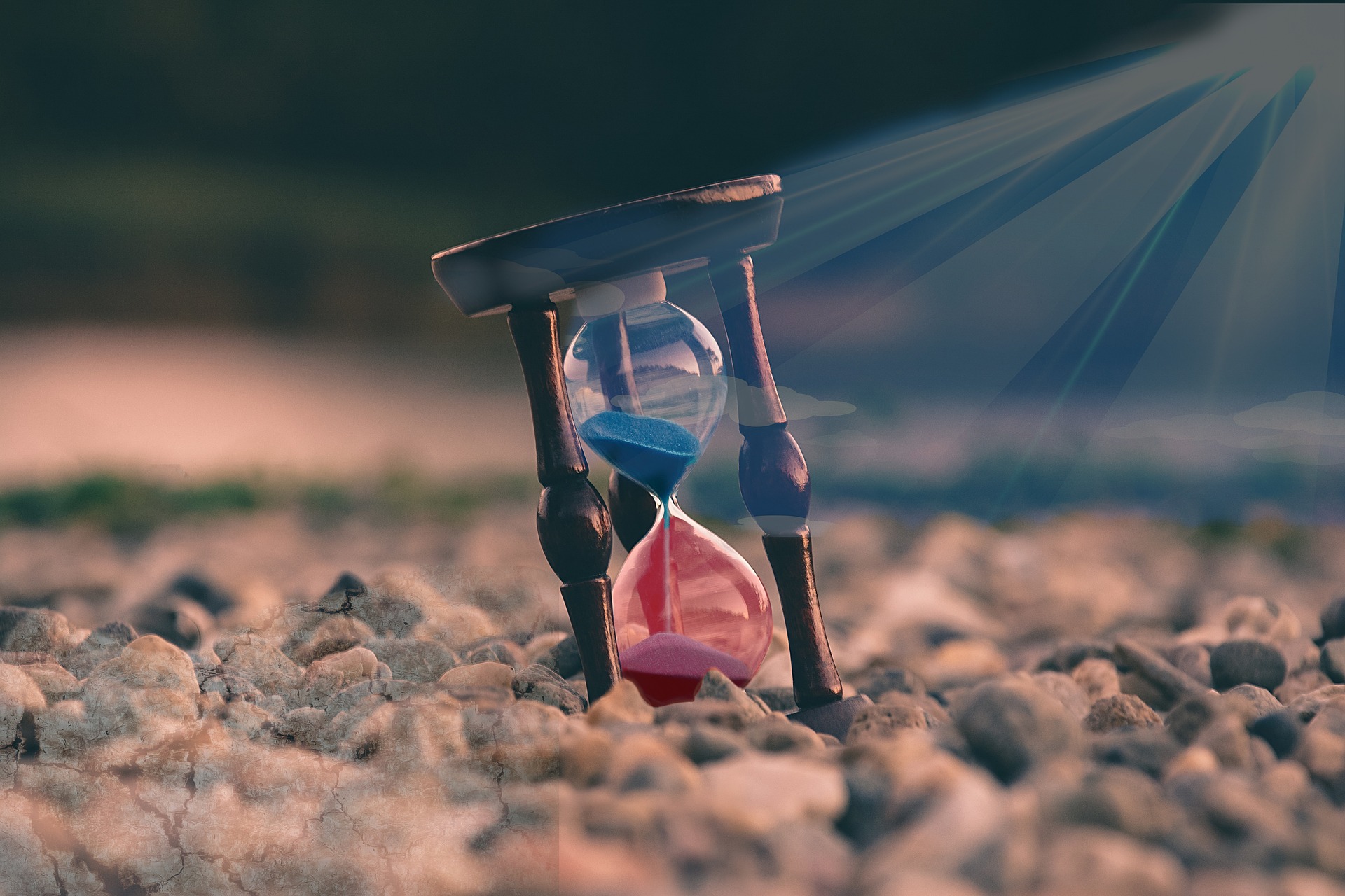 hour glass tipped with sand running out