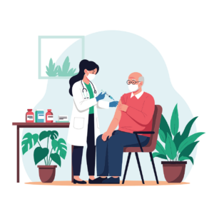 older adult receiving a vaccine