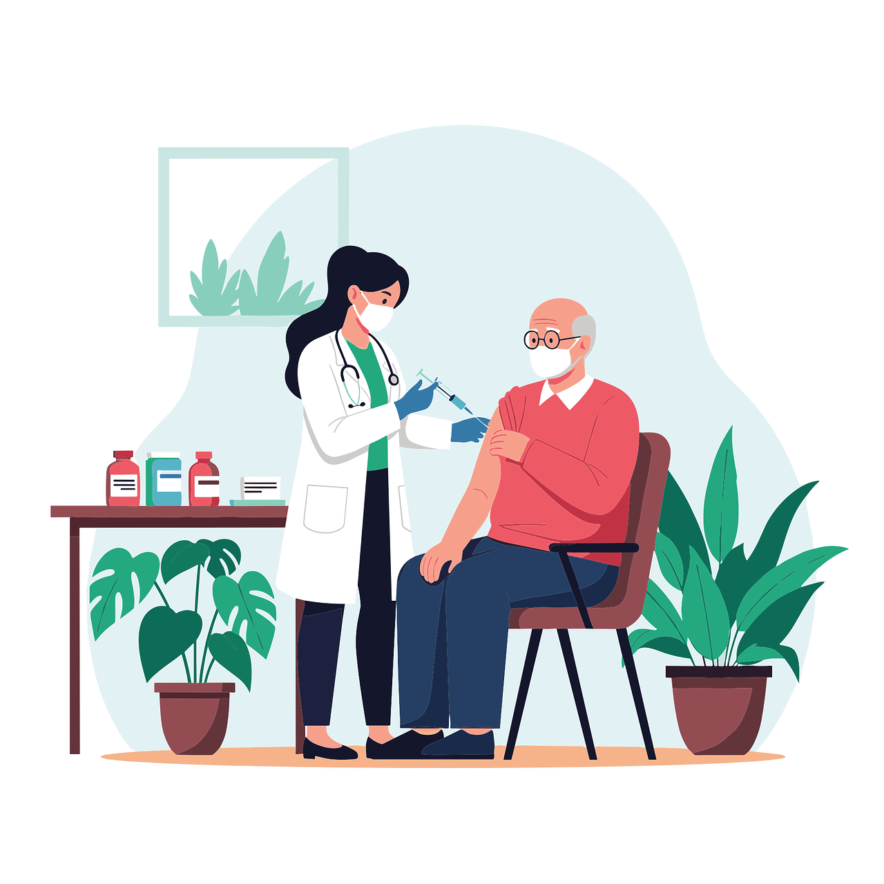 older adult receiving a vaccine