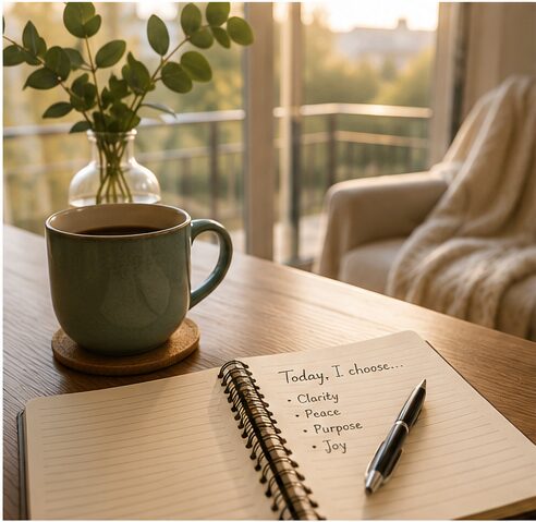 Journal & coffee on a quiet morning table