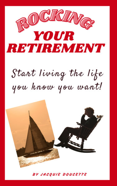 Book cover with photo of sailboat and man in rocking chair